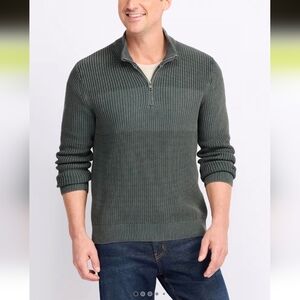 AlesburyStone Washed Shaker Stitch Quarter Zip Sweater- XXL